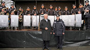Orchester beim Festakt "30 Jahre Mauerfall" in Mödlareuth mit dem Bayerischen Innenminister Joachim Herrmann (09.11.2019)